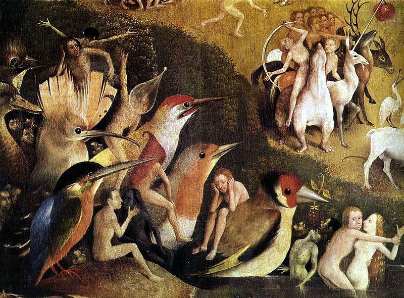 Hieronymus Bosch The Garden of Earthly Delights tryptich, oil painting image